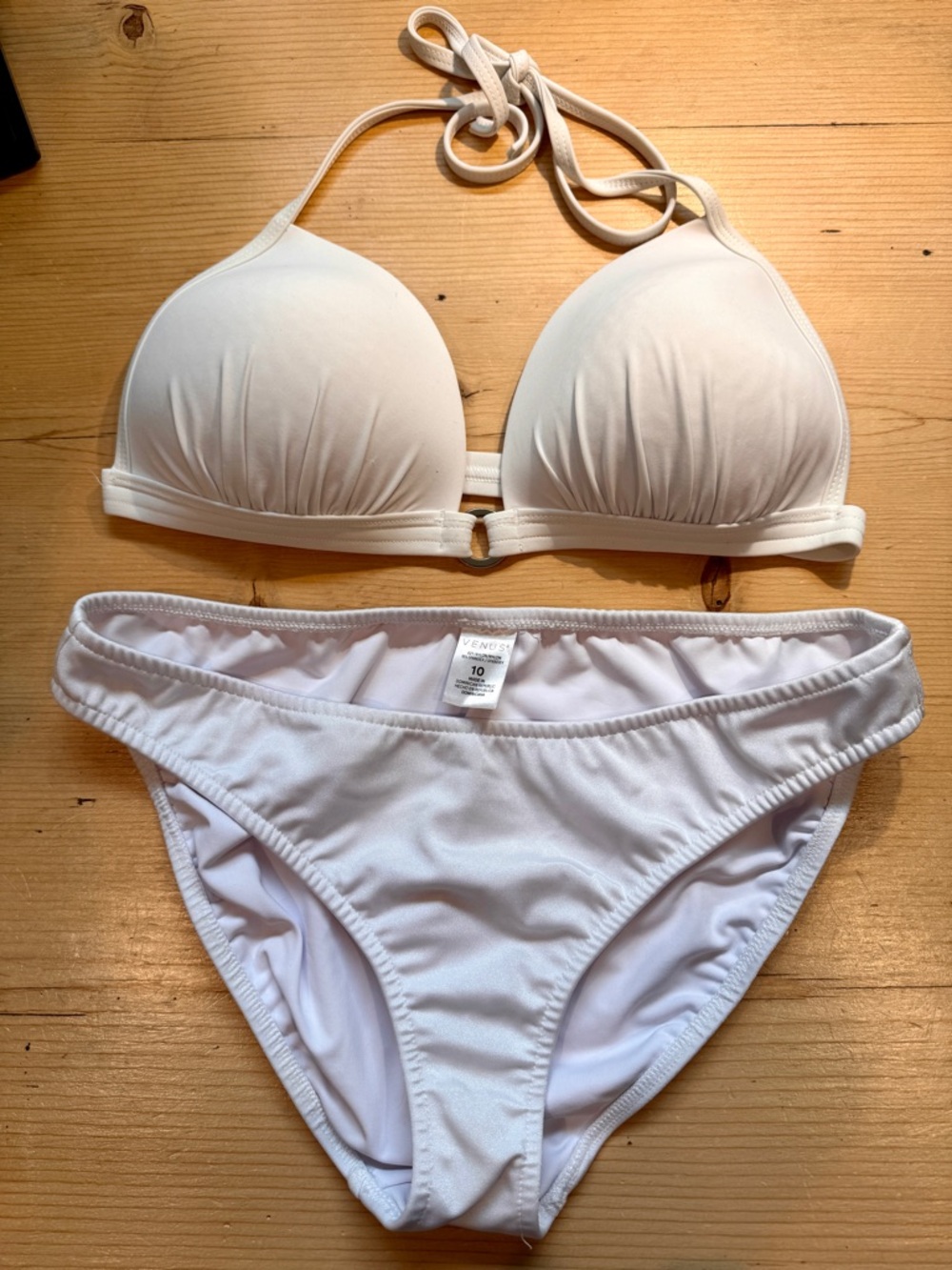 VENUS Bikini Molded Triangle Top 36 C/D & Bikini Bottom Lined Size 10 Women EUC